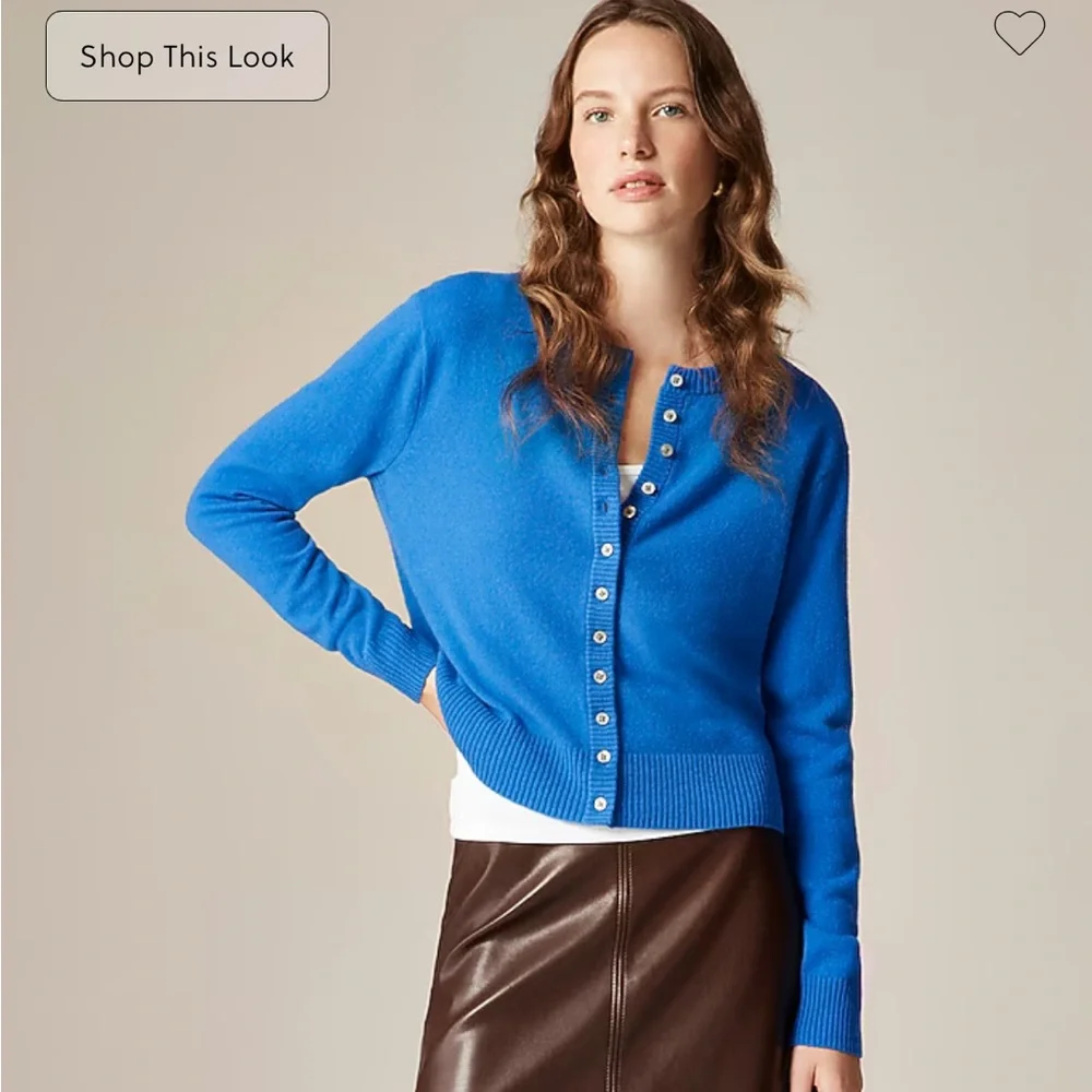 J. Crew Women's Blue Cashmere Button Down Sweater (2025 fall) - Picture 6 of 6